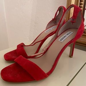 Red open toed heels